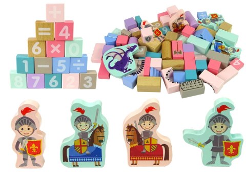 Drewniane Klocki Zamek Rycerz Smok 66 Elementów Gra Puzzle Drewniane Klocki Zamek Rycerz Smok 66 Elementów Gra Puzzle