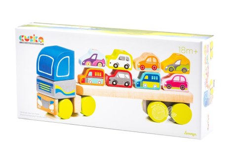 Drewniana Ciężarówka Tir Laweta z Samochodzikami Sorter LM-12 13418 Drewniana Ciężarówka Tir Laweta z Samochodzikami Sorter LM-12 13418