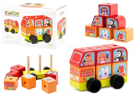 Drewniany Mini Bus Szczęśliwe Zwierzątka Sorter Klocki LM-10 13197 Drewniany Mini Bus Szczęśliwe Zwierzątka Sorter Klocki LM-10 13197