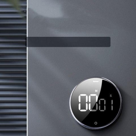 Obrotowy minutnik czasomierz elektroniczny timer czarny Obrotowy minutnik czasomierz elektroniczny timer czarny