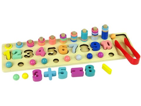 Plansza Drewniana Edukacyjna 3 w 1 Liczby Sorter Kolorowa Plansza Drewniana Edukacyjna 3 w 1 Liczby Sorter Kolorowa