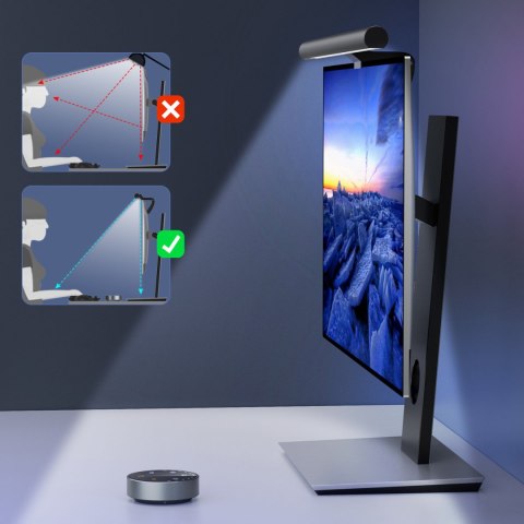 Bezprzewodowa lampka LED oświetlenie na ekran monitor Elesense czarny - ZESTAW 2szt. Bezprzewodowa lampka LED oświetlenie na ekran monitor Elesense czarny - ZESTAW 2szt.