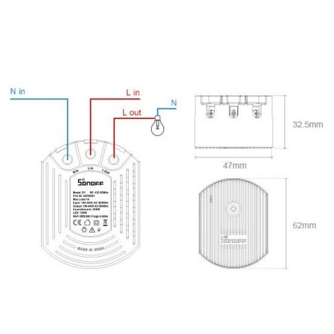D1 inteligentny ściemniacz światła RF 433 MHz czarny D1 inteligentny ściemniacz światła RF 433 MHz czarny