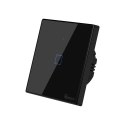 Dotykowy włącznik światła przełącznik przycisk WiFi 433 MHz RF czarny T3EU1C-TX