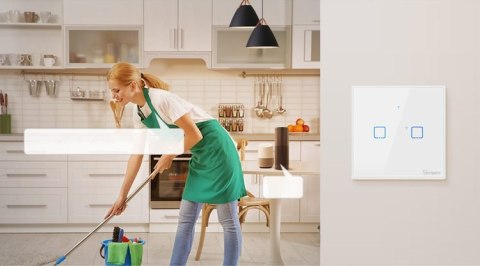 Dotykowy włącznik światła przełącznik przycisk WiFi 433 MHz RF czarny T3EU1C-TX Dotykowy włącznik światła przełącznik przycisk WiFi 433 MHz RF czarny T3EU1C-TX