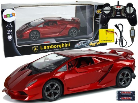 Auto Sportowe R/C 1:18 Lamborghini Sesto Elemento Czerwone 2.4 G Światła Auto Sportowe R/C 1:18 Lamborghini Sesto Elemento Czerwone 2.4 G Światła