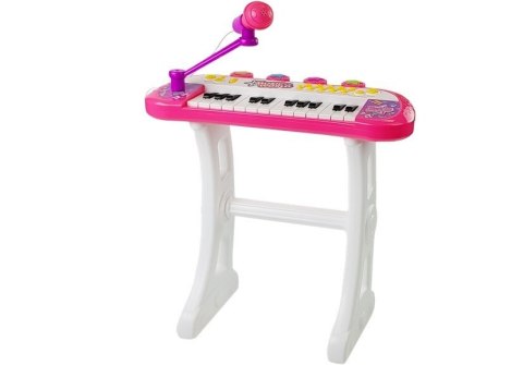 Keyboard ze Statywem Krzesełko Mikrofon Dźwięk Światła Różowy Keyboard ze Statywem Krzesełko Mikrofon Dźwięk Światła Różowy