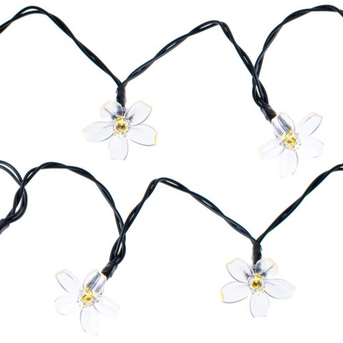 Lampki ogrodowe solarne kwiatki 7m 50LED ciepły biały Lampki ogrodowe solarne kwiatki 7m 50LED ciepły biały