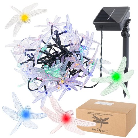 Lampki ogrodowe solarne ważki 6,5m 30LED multikolor Lampki ogrodowe solarne ważki 6,5m 30LED multikolor