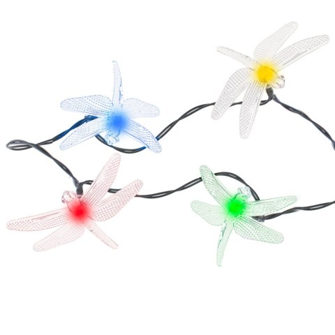 Lampki ogrodowe solarne ważki 6,5m 30LED multikolor Lampki ogrodowe solarne ważki 6,5m 30LED multikolor