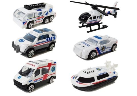 Zestaw Pojazdów Ambulans Pogotowie Resoraki 1:64 6 Sztuk Zestaw Pojazdów Ambulans Pogotowie Resoraki 1:64 6 Sztuk