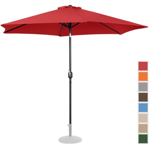 Parasol ogrodowy okrągły duży uchylny z korbką śr. 300 cm czerwony Parasol ogrodowy okrągły duży uchylny z korbką śr. 300 cm czerwony