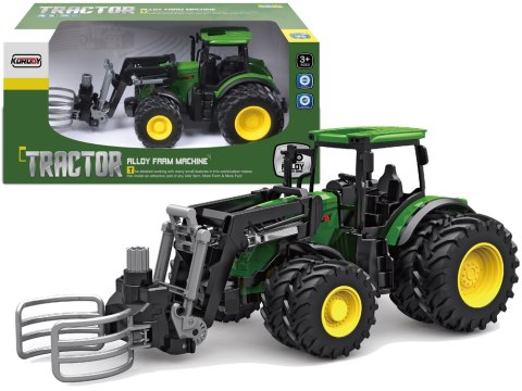Traktor Zielony 1:24 Rolnik Chwytak Do Rolek Siana Gumowe Koła Traktor Zielony 1:24 Rolnik Chwytak Do Rolek Siana Gumowe Koła
