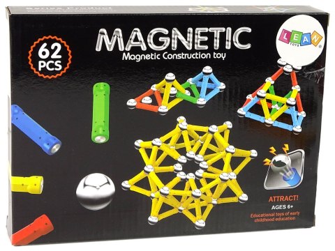 Zestaw Klocki Magnetyczne Magnetic 62 Elementy Zestaw Klocki Magnetyczne Magnetic 62 Elementy