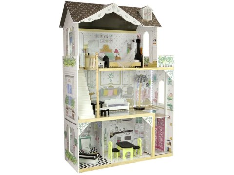 Domek dla Lalek Drewniany Willa Wioletta Biały Światło Balkon Domek dla Lalek Drewniany Willa Wioletta Biały Światło Balkon