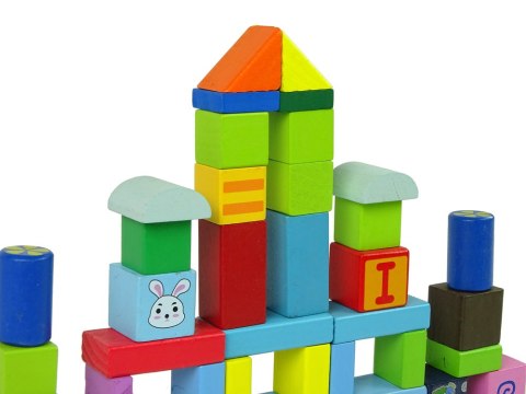 Zestaw Drewnianych KIocków w Wiaderku Różne Kształty Zestaw Drewnianych KIocków w Wiaderku Różne Kształty
