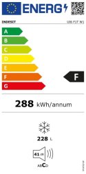 INDESIT Freezer UI6 F1T W1 Energy efficiency class F, Upright, Free standing, Height 167 cm, Total net capacity 233 L, No Frost