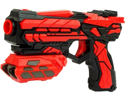 Czerwony Pistolet na piankowe naboje z magazynkiem Czerwony Pistolet na piankowe naboje z magazynkiem