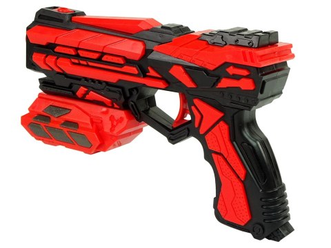 Czerwony Pistolet na piankowe naboje z magazynkiem Czerwony Pistolet na piankowe naboje z magazynkiem