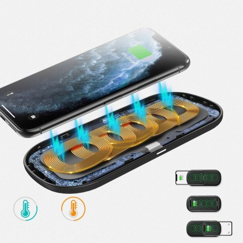 Ładowarka bezprzewodowa Qi do telefonu i słuchawek Airpods 2w1 10W czarny Ładowarka bezprzewodowa Qi do telefonu i słuchawek Airpods 2w1 10W czarny