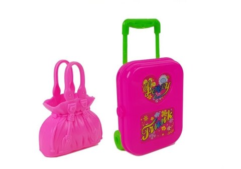 Lalka z Długimi Włosami Garderoba Walizka Biżuteria 28cm Lalka z Długimi Włosami Garderoba Walizka Biżuteria 28cm