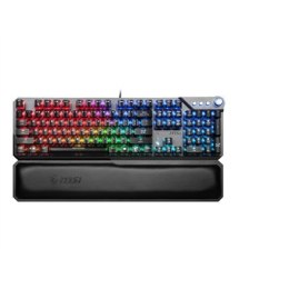 Klawiatura do gier MSI VIGOR GK71 SONIC BLUE RGB LED light, amerykańska, przewodowa, czarny, niebieskie przełączniki, klawiatura