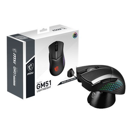 Lekka bezprzewodowa mysz do gier MSI GM51 Gaming Mouse, 2,4 GHz, bezprzewodowa, czarna Lekka bezprzewodowa mysz do gier MSI GM51 Gaming Mouse, 2,4 GHz, bezprzewodowa, czarna