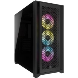 Obudowa PC Corsair Tempered Glass iCUE 5000D RGB AIRFLOW Okno boczne, Czarny, Mid-Tower, Zasilacz w zestawie Nie