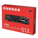ADATA XPG Gammix S70 BLADE 512 GB, obudowa SSD M.2 2280, interfejs SSD PCIe Gen4x4, prędkość zapisu 2600 MB/s, prędkość odczytu