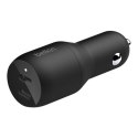 Belkin Dual USB-C Car Charger 36W BOOST CHARGE Black