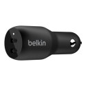 Belkin Dual USB-C Car Charger 36W BOOST CHARGE Black