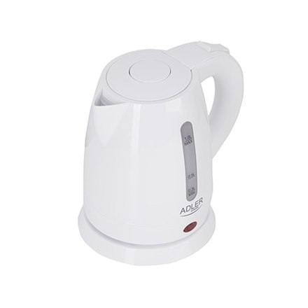 Czajnik Adler AD 1272 elektryczny, 1600 W, 1 l, stal nierdzewna/polipropylen, podstawa obrotowa 360°, biały Czajnik Adler AD 1272 elektryczny, 1600 W, 1 l, stal nierdzewna/polipropylen, podstawa obrotowa 360°, biały