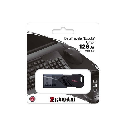 Kingston DataTraveler Exodia Onyx 128 GB, USB 3.2, czarny Kingston DataTraveler Exodia Onyx 128 GB, USB 3.2, czarny