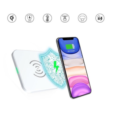 Ładowarka bezprzewodowa Qi 10W do telefonu i słuchawek czarny Ładowarka bezprzewodowa Qi 10W do telefonu i słuchawek czarny