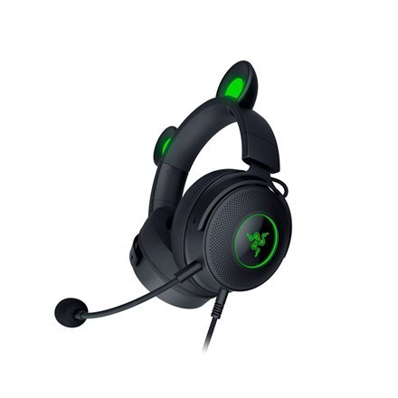 Razer przewodowy, nauszny, czarny, gamingowy zestaw słuchawkowy, Kraken V2 Pro, Kitty Edition Razer przewodowy, nauszny, czarny, gamingowy zestaw słuchawkowy, Kraken V2 Pro, Kitty Edition