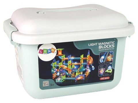 Zjeżdżalnia Dla Kulek Podświetlany Tor Klocki Magnetyczne 110 Elementów Zjeżdżalnia Dla Kulek Podświetlany Tor Klocki Magnetyczne 110 Elementów