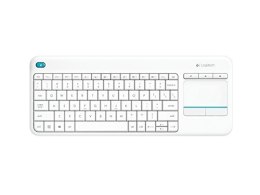Logitech K400 Plus Klawiatura z gładzikiem, bezprzewodowa, NL, 380 g, port USB, biała