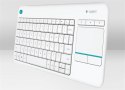 Logitech K400 Plus Klawiatura z gładzikiem, bezprzewodowa, NL, 380 g, port USB, biała