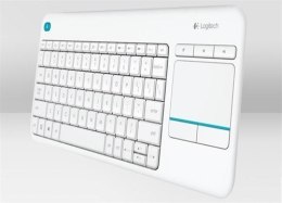 Logitech K400 Plus Klawiatura z gładzikiem, bezprzewodowa, NL, 380 g, port USB, biała