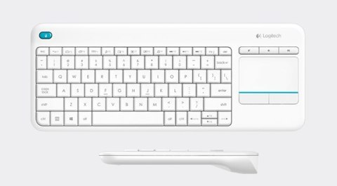 Logitech K400 Plus Klawiatura z gładzikiem, bezprzewodowa, NL, 380 g, port USB, biała Logitech K400 Plus Klawiatura z gładzikiem, bezprzewodowa, NL, 380 g, port USB, biała