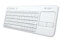 Logitech K400 Plus Klawiatura z gładzikiem, bezprzewodowa, NL, 380 g, port USB, biała