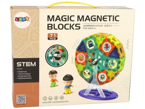 Klocki Magnetyczne Budowle 3D Diabelski Młyn Karuzela 71 Elementów Klocki Magnetyczne Budowle 3D Diabelski Młyn Karuzela 71 Elementów