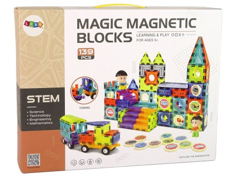 Klocki Magnetyczne Budowle 3D Zamek 139 Elementów Klocki Magnetyczne Budowle 3D Zamek 139 Elementów