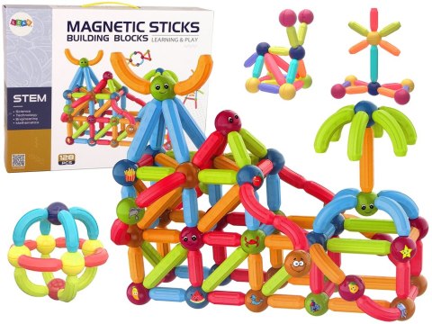 Klocki Magnetyczne Edukacyjne Zestaw 128 Elementów Klocki Magnetyczne Edukacyjne Zestaw 128 Elementów