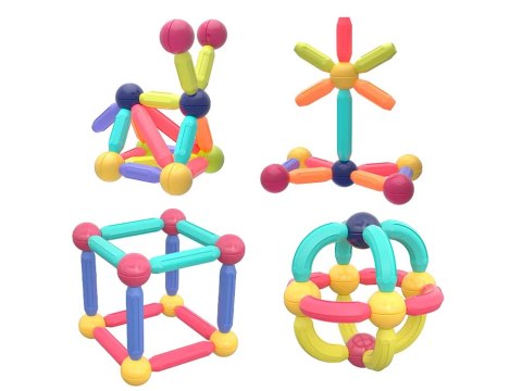 Klocki Magnetyczne Edukacyjne Zestaw 128 Elementów Klocki Magnetyczne Edukacyjne Zestaw 128 Elementów