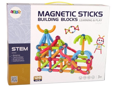 Klocki Magnetyczne Edukacyjne Zestaw 128 Elementów Klocki Magnetyczne Edukacyjne Zestaw 128 Elementów