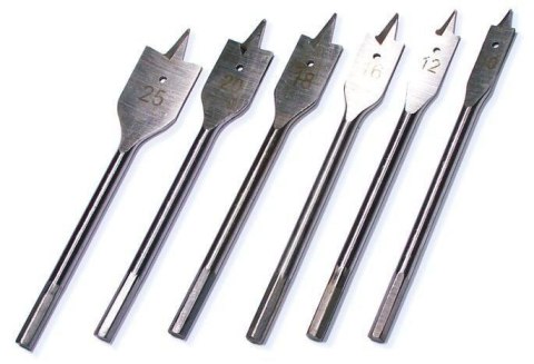 WIERTŁA DO DREWNA 10; 12; 16; 18; 20 i 25 mm 6 sztuk WIERTŁA DO DREWNA 10; 12; 16; 18; 20 i 25 mm 6 sztuk