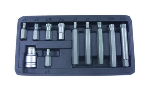 Zestaw bitów SPLINE, 12-kątnych 10 szt. + adapter Zestaw bitów SPLINE, 12-kątnych 10 szt. + adapter