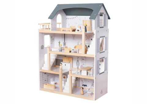 Domek Dla Lalek Drewniany Gaja 4 Piętra 81 cm Domek Dla Lalek Drewniany Gaja 4 Piętra 81 cm