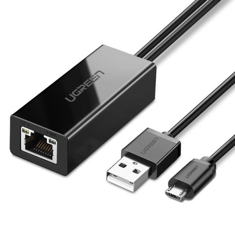 Zewnętrzna karta sieciowa LAN micro USB 100Mbps do Chromecast 1m czarny Zewnętrzna karta sieciowa LAN micro USB 100Mbps do Chromecast 1m czarny